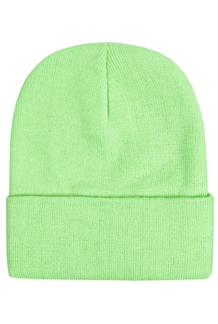 Шапка с подворотом салатовая