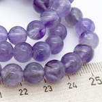 Аметист бусины, диаметр 8,2-8,4 мм, цена за 22-23 шт (1/2 нити)