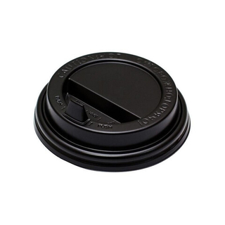 Крышка д/стакана 300-350 мл.D90мм с закр.питейником Черная /100шт