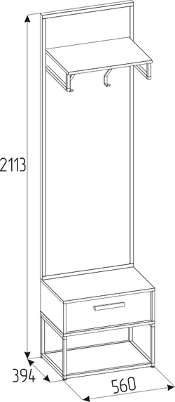 Вешалка напольная Nature 74, дуб крафт
