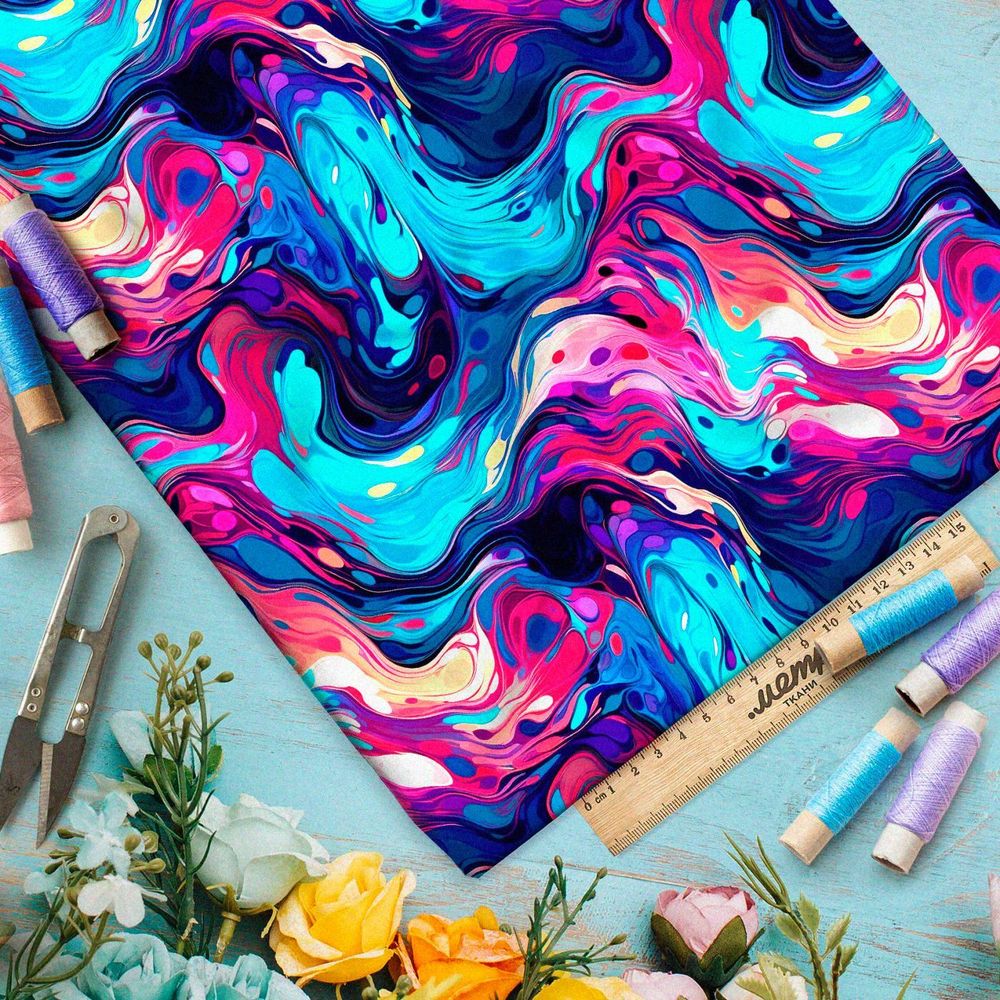 Ткань премиум атлас феерические иллюзии