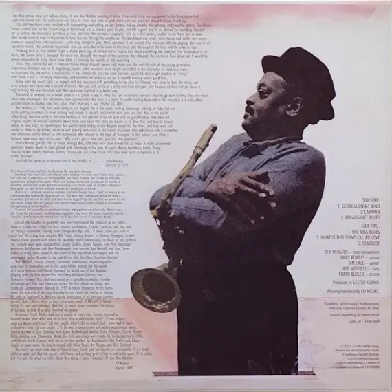 Ben Webster – At The Renaissance - Acoustic Sounds Series - LP