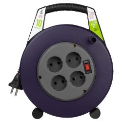 Удлинитель силовой ЭРА BPx-4-2x0,75-10m в закрытом корпусе без заземления с выключателем 4 розетки 10м ПВС 2x0,75мм2 6А | Силовые удлинители