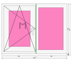 Пластиковое окно 800 х 1050 ТермА Эко + Москитная сетка