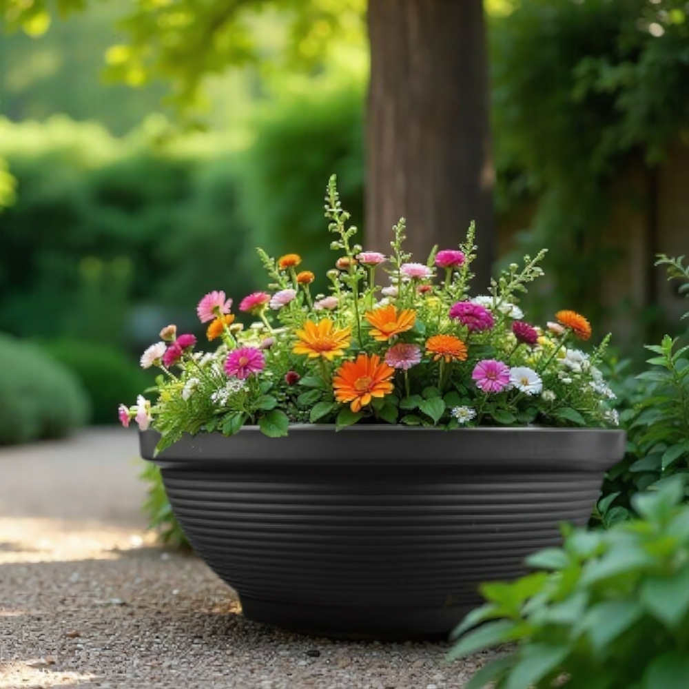 Кашпо "Клумба" 53л D=64,5см, H=24,3см (серый)