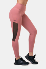 Легинсы женские High Waist & Mesh Leggings 573 Розовые