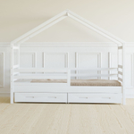 Кровать домик односпальная 90х200 Альков, белая