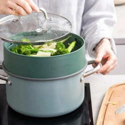 GreenPan Крышка-пароварка 24 см зеленая