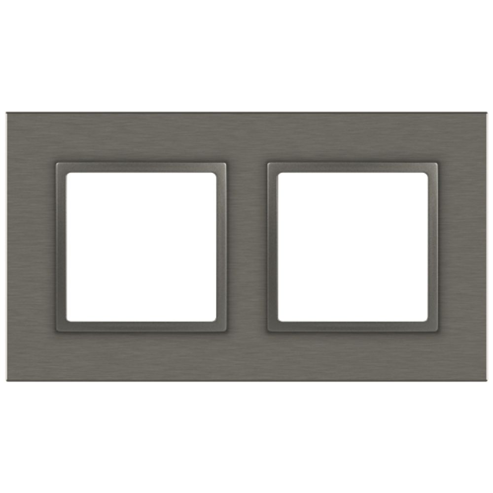 Рамка для розеток и выключателей ЭРА Elegance 14-5202-16 на 2 поста, металл, титан