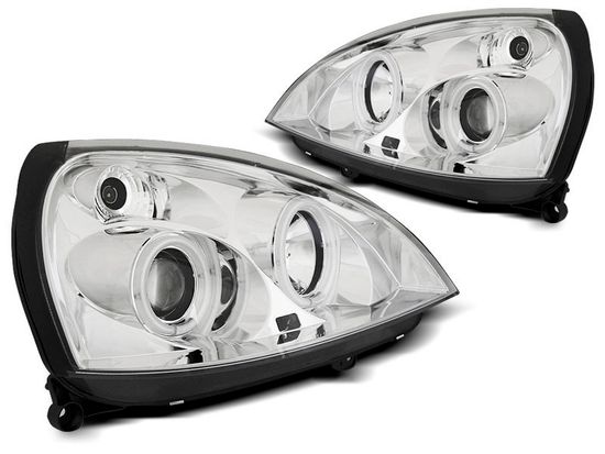Передние фары Angel Eyes для Renault Clio II (01-05) CCFL Chrome