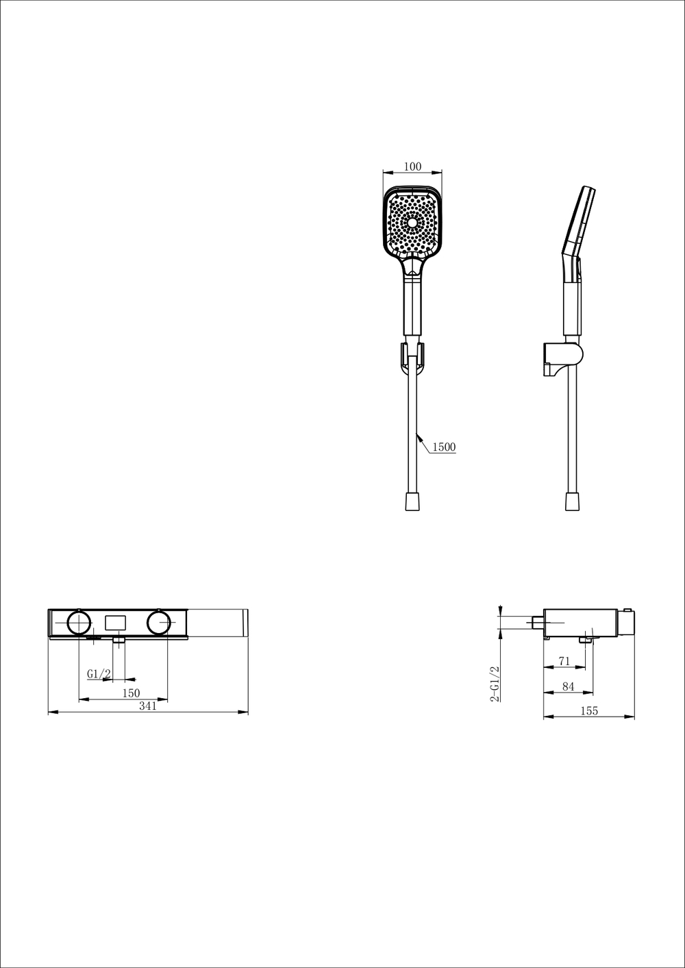 Смеситель для ванны с душем WONZON & WOGHAND Shelf, Белый матовый (WW-B2551-MW)