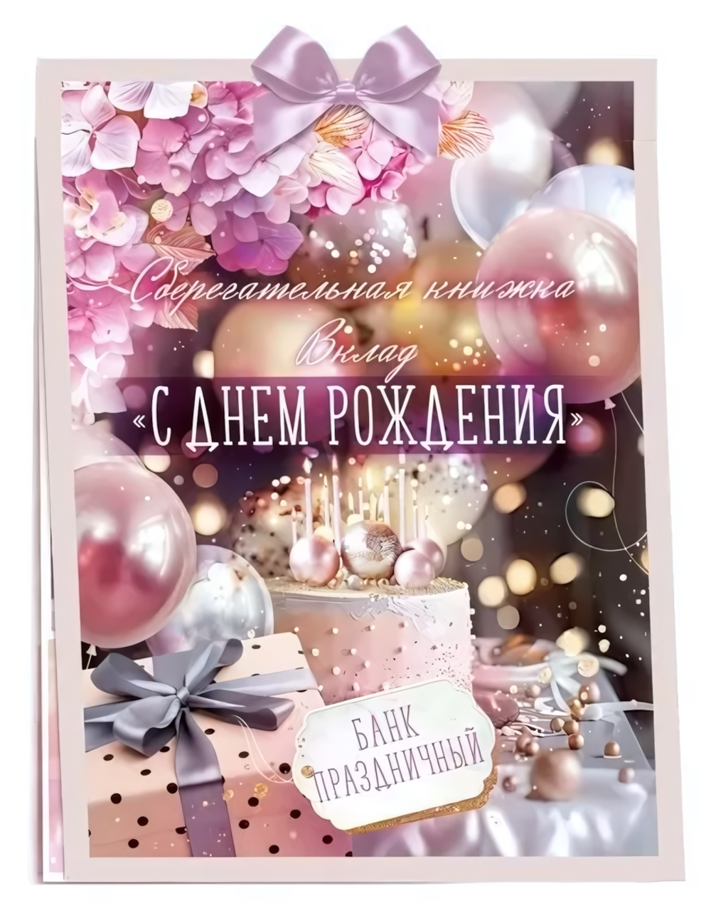 Открытка Сберегательная книжка. Вклад "С днем рождения!" 52913 (Открытая планета)