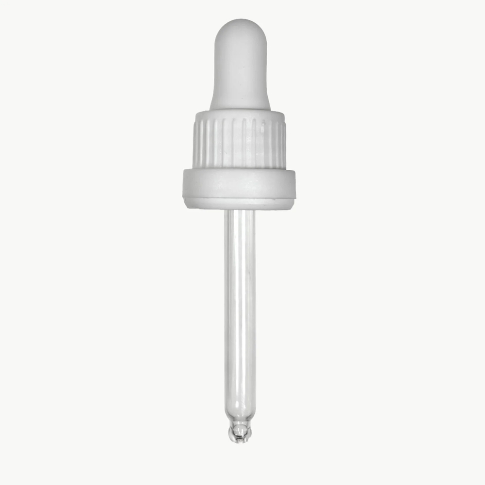 Комплект: Пипетка для флакона 30 мл (18) Белая рифленая с усиленным контролем вскрытия