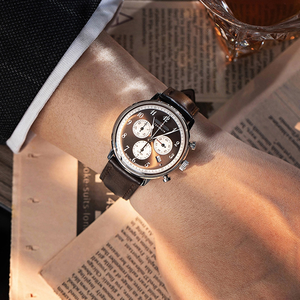 ZEPPELIN Hindenburg Collection Quartz Movement 30m Water Resistance Men"s Watches Watch Black Dial