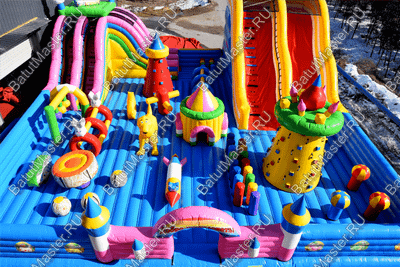 Большая площадка с высокой горкой "Дино-городок", 15*15*6 м