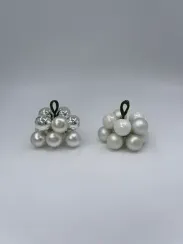 Гроздь стеклянных шаров Ягодный хоровод 2 см., 10 шт., первый снег, Christmas DeLuxe (89868)