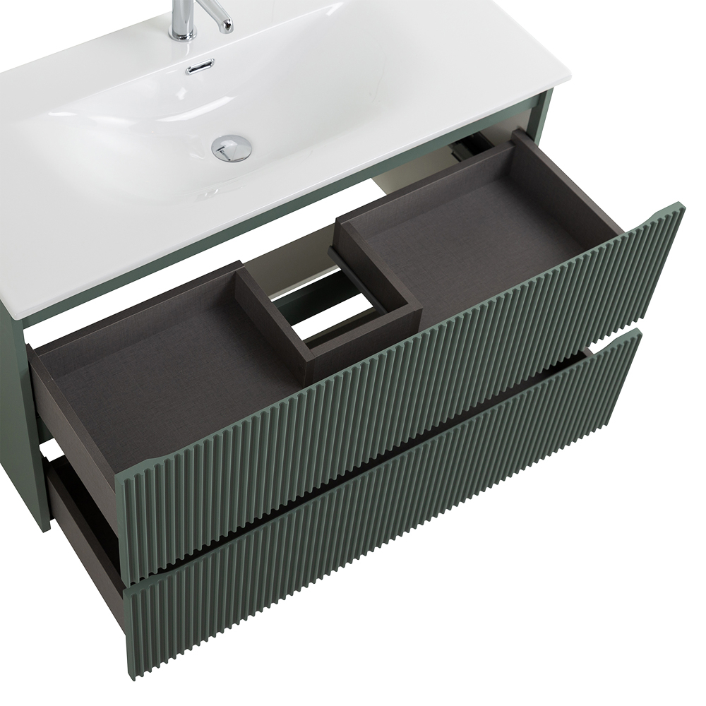 Тумба с раковиной подвесная BelBagno UNO-1200-2C-SO-VO Еловый матовый, раковина белая BB-8099-120