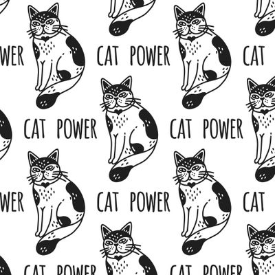 Cat power, милая кошка мультик. Пушистый котенок