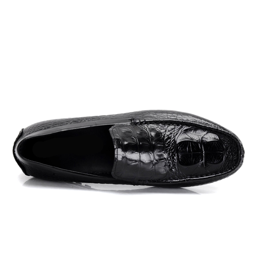 Bansley Top Grain Cow Leather Gommino Loafers Men"s Black