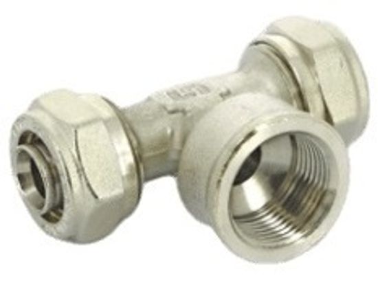 Тройник обжимной Uni-Fitt 20х1/2"x20 ВР для металлопластиковых труб (667N7270)