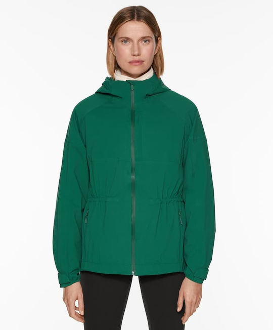 Oysho Ветрозащитная куртка из водостойкой ткани, зеленый