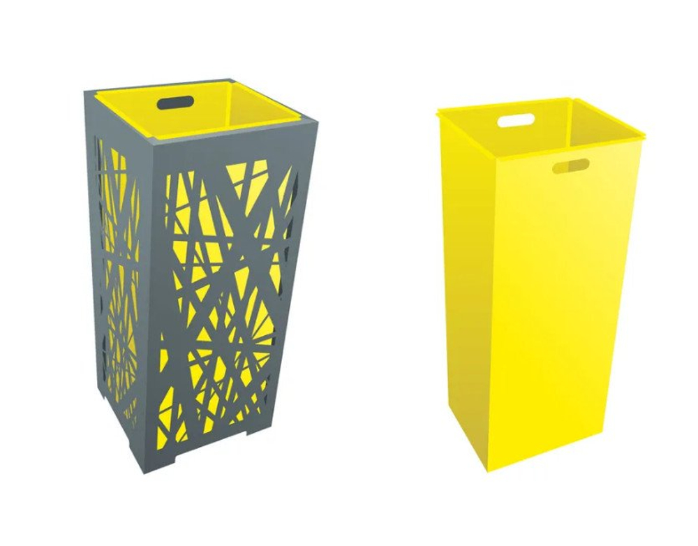 Урна парковая Хай-тек желтая УП-3 350*350*600