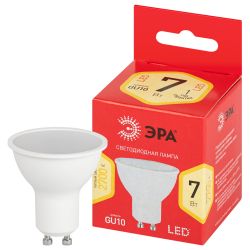 Лампа светодиодная ЭРА RED LINE LED MR16-7W-827-GU10 R GU10 7 Вт софит теплый белый свет | Лампы cветодиодные Точечные (Софиты) (MR, PAR)