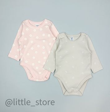 Комплект боди с длинным рукавом, Веточки/ромашки