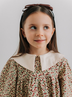 Платье с воротником в цветочек, Бежевый