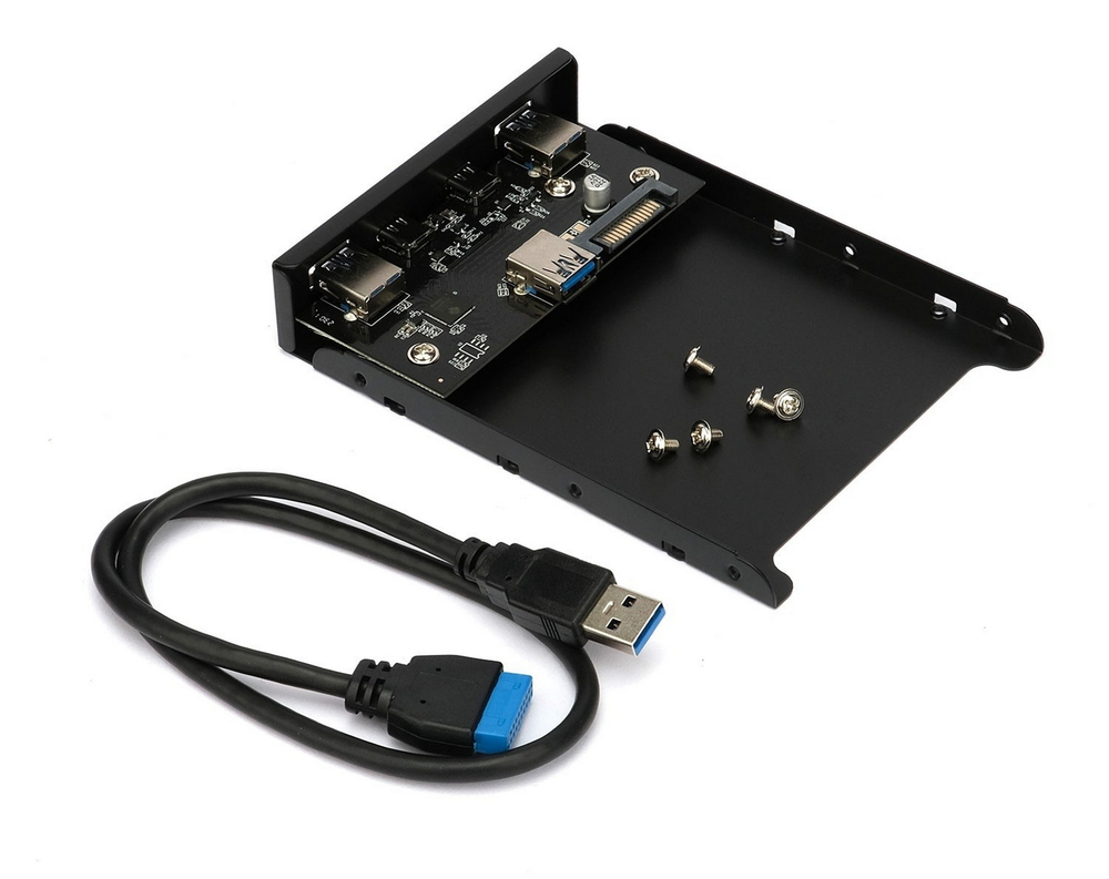 Планка USB 3.0 на переднюю панель Gembird 3.5", USB3.0x2/ Type-C, SD+TF