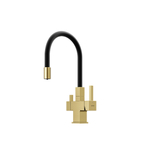 Смеситель для кухни Sancos Arno с гибким изливом, цвет брашированное золото/черный, PVD покрытие, арт. SC4005BG