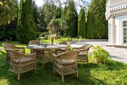 "Эспрессо-150 S" обеденная группа плетеная, цвет соломенный