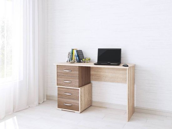 Стол письменный СИТИ-2 ясень шимо / дуб сонома