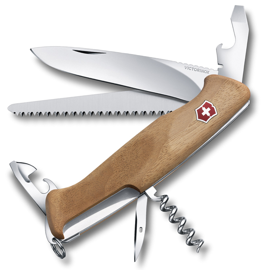 Нож Victorinox RangerWood 55, 130 мм, 10 функций, дерево