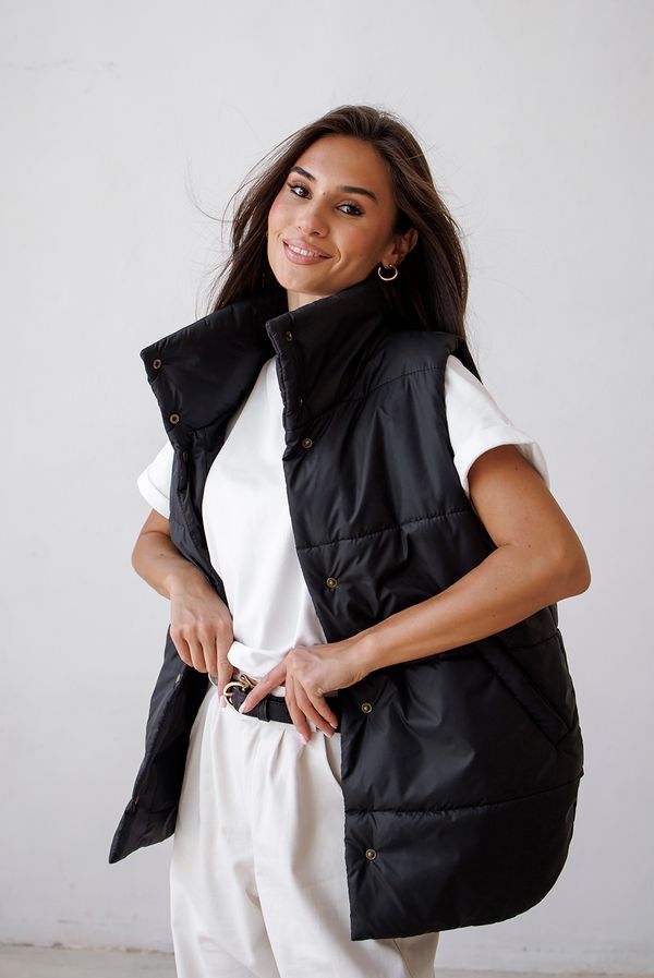 Жилет женский утеплённый черный - фото 3