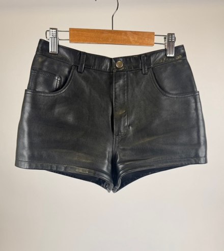 Шорты кожаные Saint Laurent