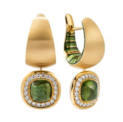 Серьги с Турмалином и Бриллиантами, Эмаль, E0176-71/4