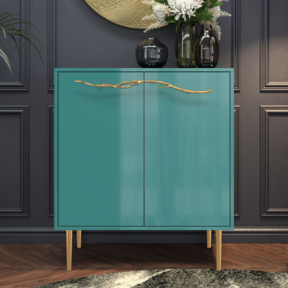 Комод Арт Колор Стайл Голд с 2 полками Пастельно-синий