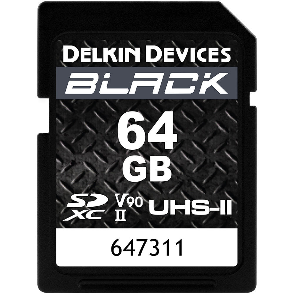 Карта памяти Delkin Devices Black 64GB SDXC UHS-II V90, R/W 300/250 МБ/с