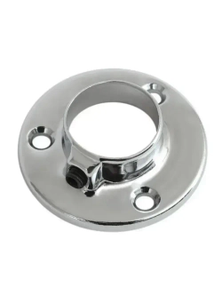 Штангодержатель мебельный для круглой штанги D25 мм, 2 шт., саморезы 6 шт. OTLEX для шкафа и гардероба, боковое крепление, металл, хромированное покрытие