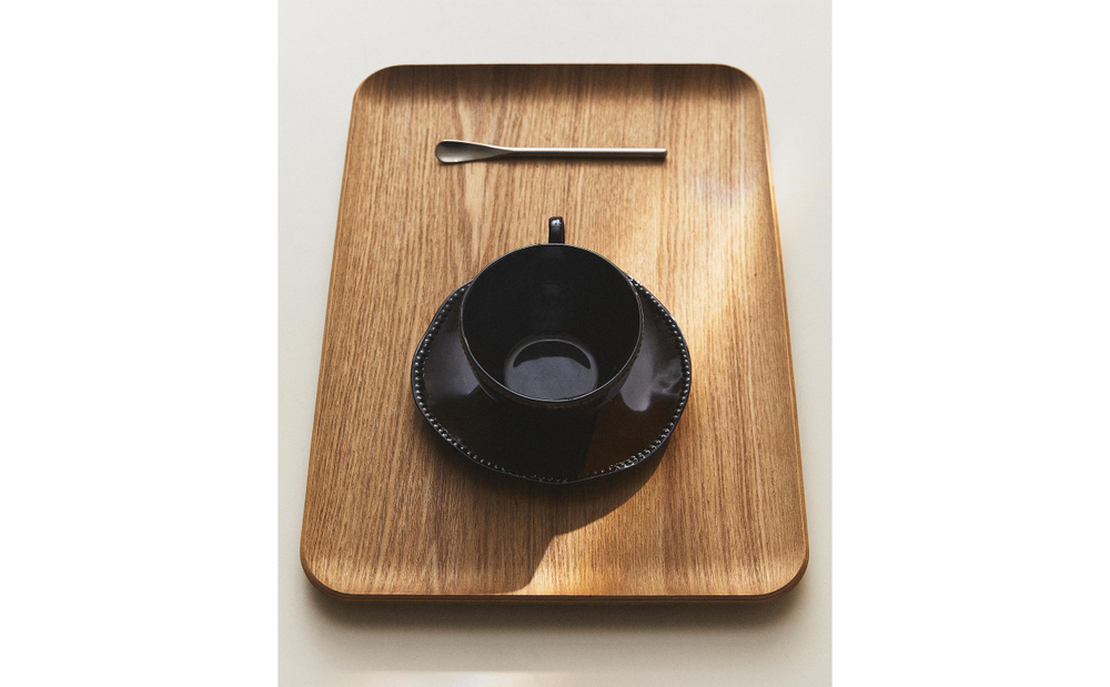 Zara Home Поднос из дерева, цвет бежевый, 33.5 см