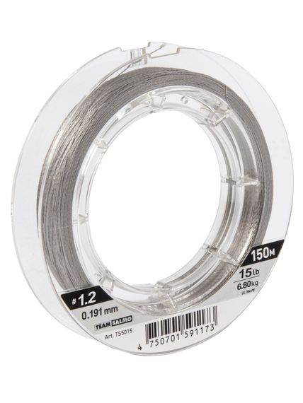 Леска плетёная Team Salmo TIOGA Silver Grey 150/019