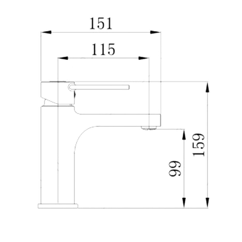 Смеситель для раковины, РМС, корот изл, с картриджем, хром, SL130-001F