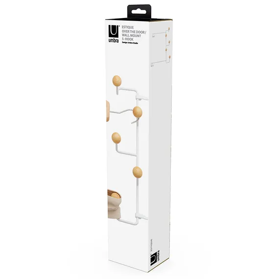 Вешалка для одежды подвесная estique, белая/натуральное дерево