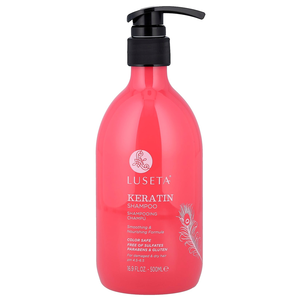 Luseta Beauty, шампунь с кератином, для поврежденных и сухих волос, 500 мл (16,9 жидк. унции)