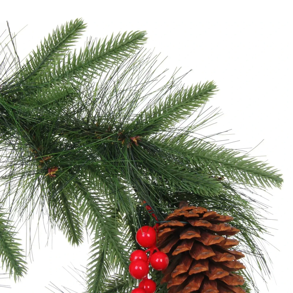 Венок хвойный «Волшебный зимний сад» d-40 см, леска, литой ПВХ, шишки, ягоды