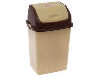 Ведро для мусора 4л "Камелия" бежевый/темно-коричневый