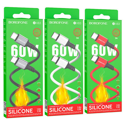 Кабель HOCO X83 Type-C-Type-C 60W 3A 1м PVC White