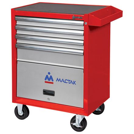 Цена на МАСТАК (522-04581MR) Тележка инструментальная серии «ОПТИМА», 4 полки и отсек, красная