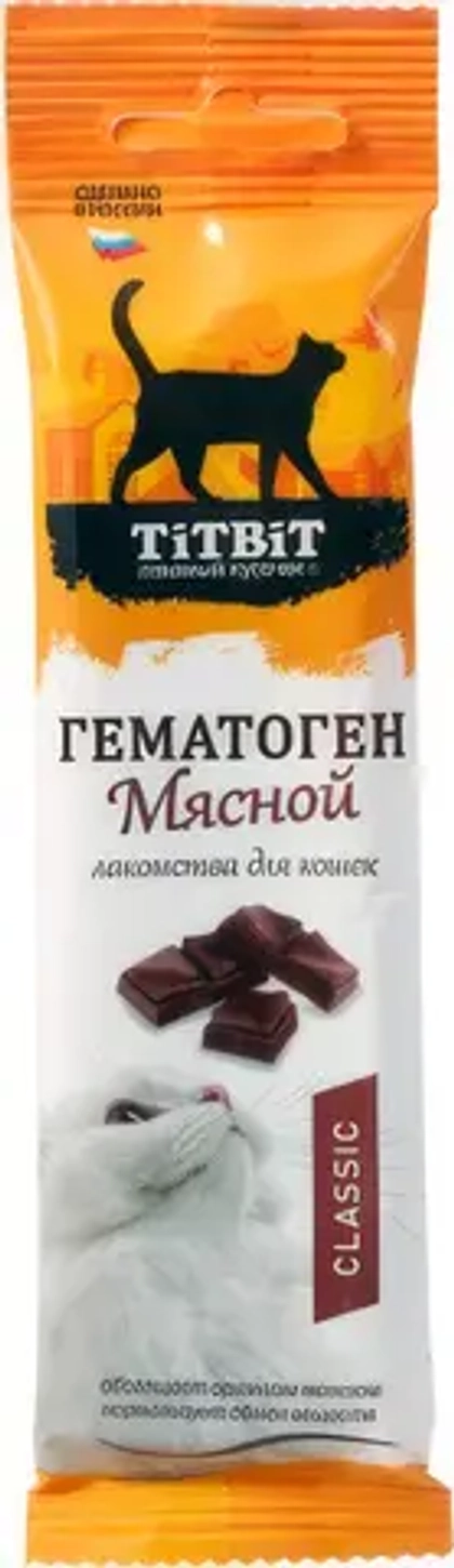 TITBIT Лакомство для кошек Гематоген мясной Classic, 30 г